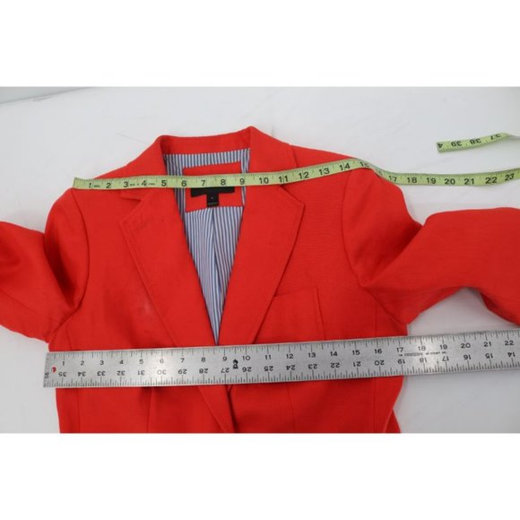 J.CREW blazer Women Size 4 Rhodes Linen Fiery Sunset Gold Buttons jacket - Picture 7 of 15